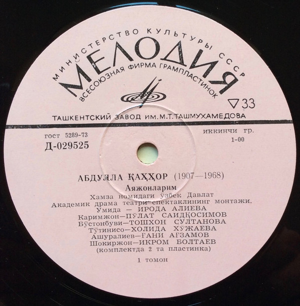 Абдулла КАХХАР (1907-1968). "Аяжонларим". Монтаж спектакля Узбекского гос. академ. театра драмы им. Хамзы (на узбекском языке)