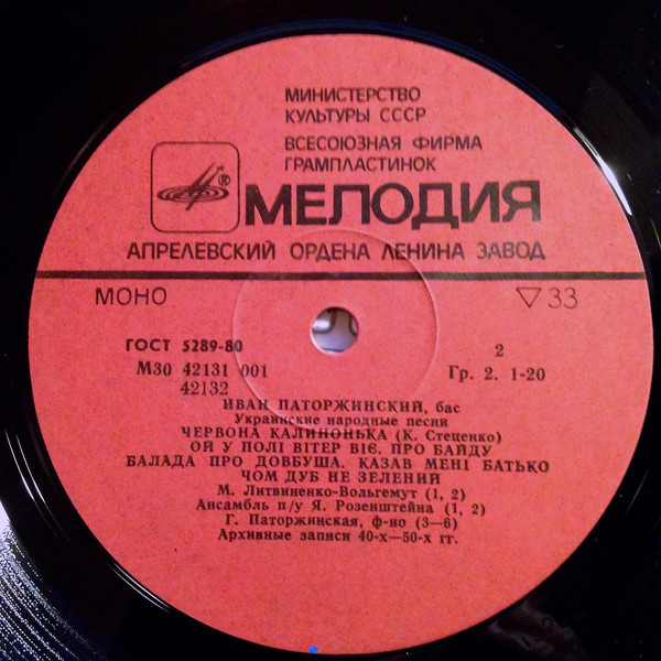 Иван ПАТОРЖИНСКИЙ, бас. Украинские народные песни