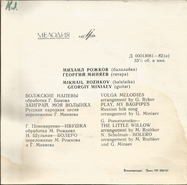 РОЖКОВ Михаил (балалайка) и МИНЯЕВ Георгий (гитара)