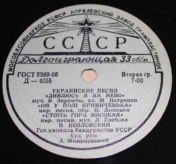 И. С. Козловский. Украинские песни