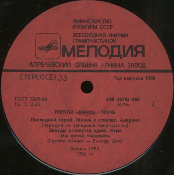 Группа "Кино" — Ночь