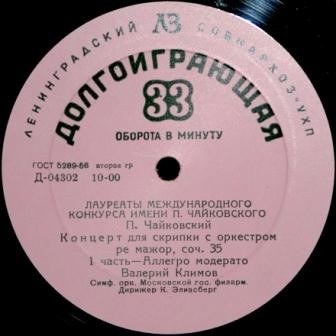 П. ЧАЙКОВСКИЙ Концерт для скрипки с оркестром (В. Климов)
