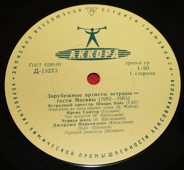Зарубежные артисты эстрады - гости Москвы (1962-1963 гг.)