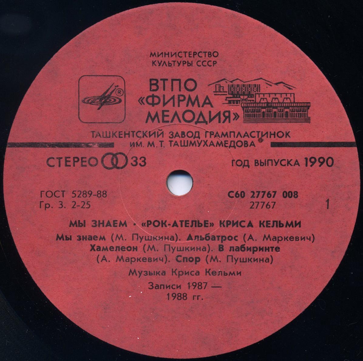 "Рок-Ателье" Криса Кельми. «Мы знаем»
