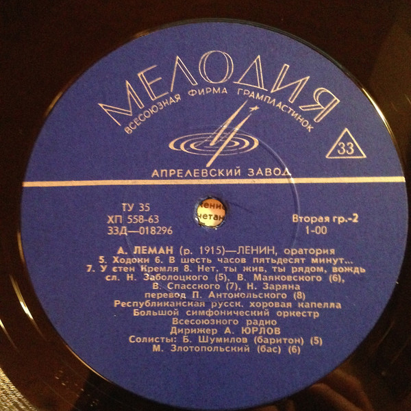 А. Леман. Ленин (оратория).