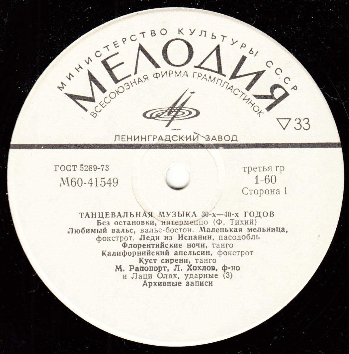 ЦВЕТУЩИЙ МАЙ (танцевальная музыка 30-40-х годов).