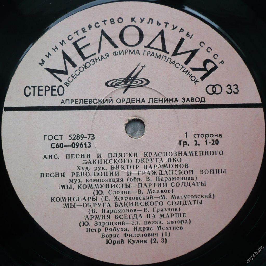 АНСАМБЛЬ ПЕСНИ И ПЛЯСКИ КРАСНОЗНАМЕННОГО БАКИНСКОГО ОКРУГА ПВО, худ. рук. В. Парамонов.