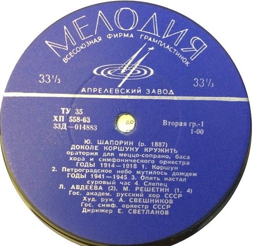 Ю. ШАПОРИН (1887-1966) "Доколе коршуну кружить?": оратория, соч. 20
