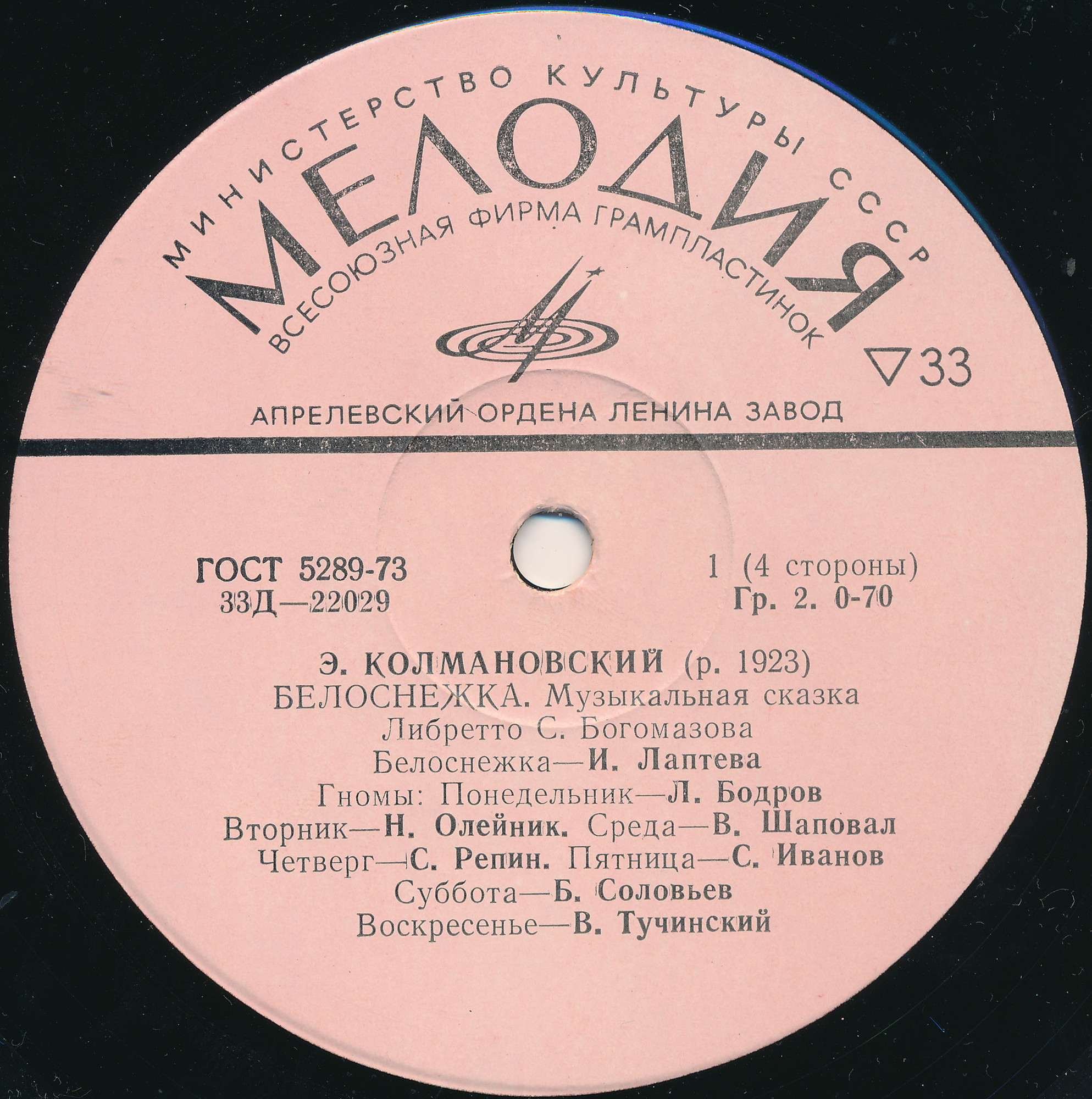 Э. Колмановский. Белоснежка (музыкальная сказка)