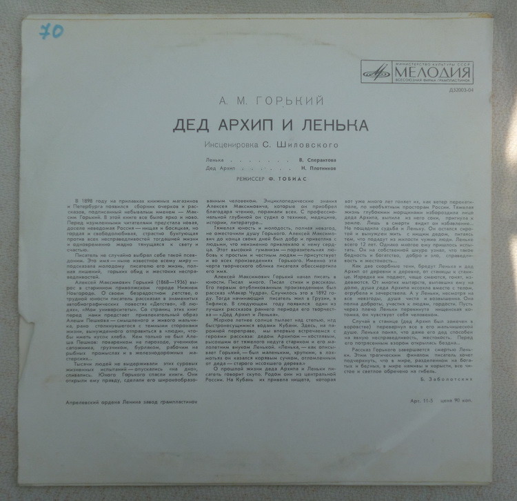 А.М. Горький. Дед Архип и Лёнька (инсценировка)