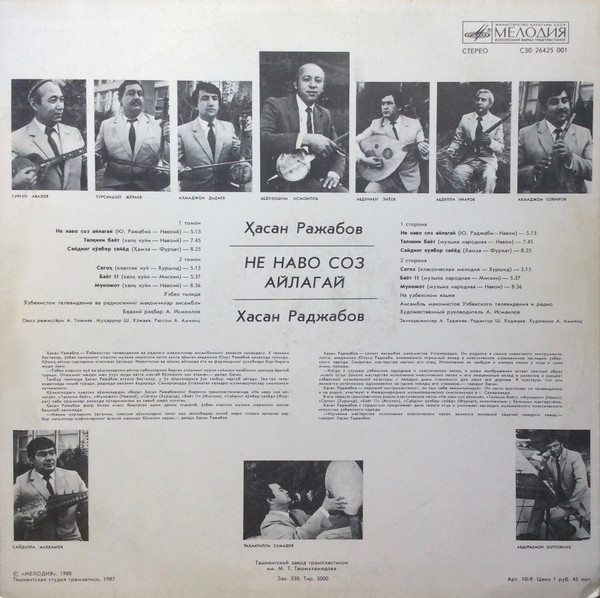 РАДЖАБОВ Хасан. «Не наво соз айлагай»: