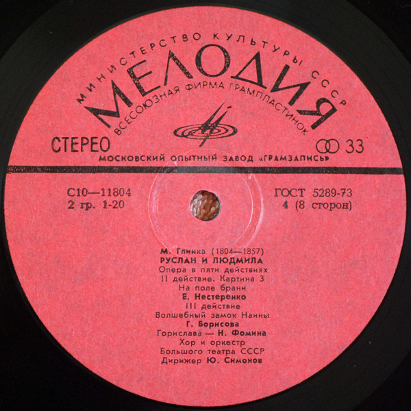 М. ГЛИНКА (1804—1857): «Руслан и Людмила», опера в пяти действиях