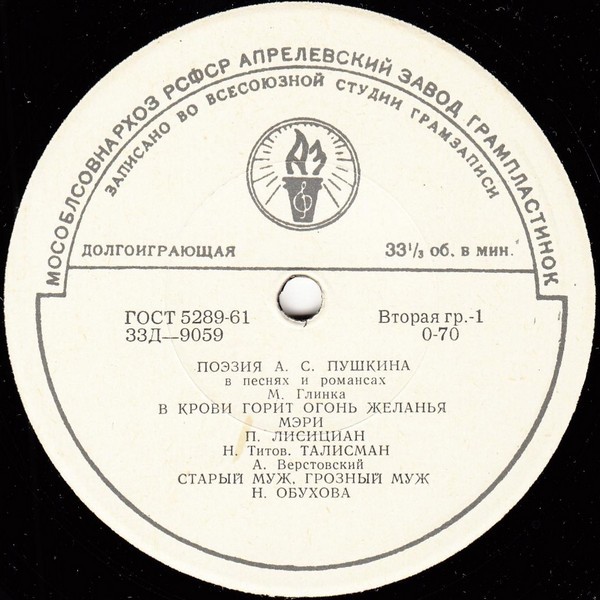 Поэзия А. С. Пушкина в песнях и романсах