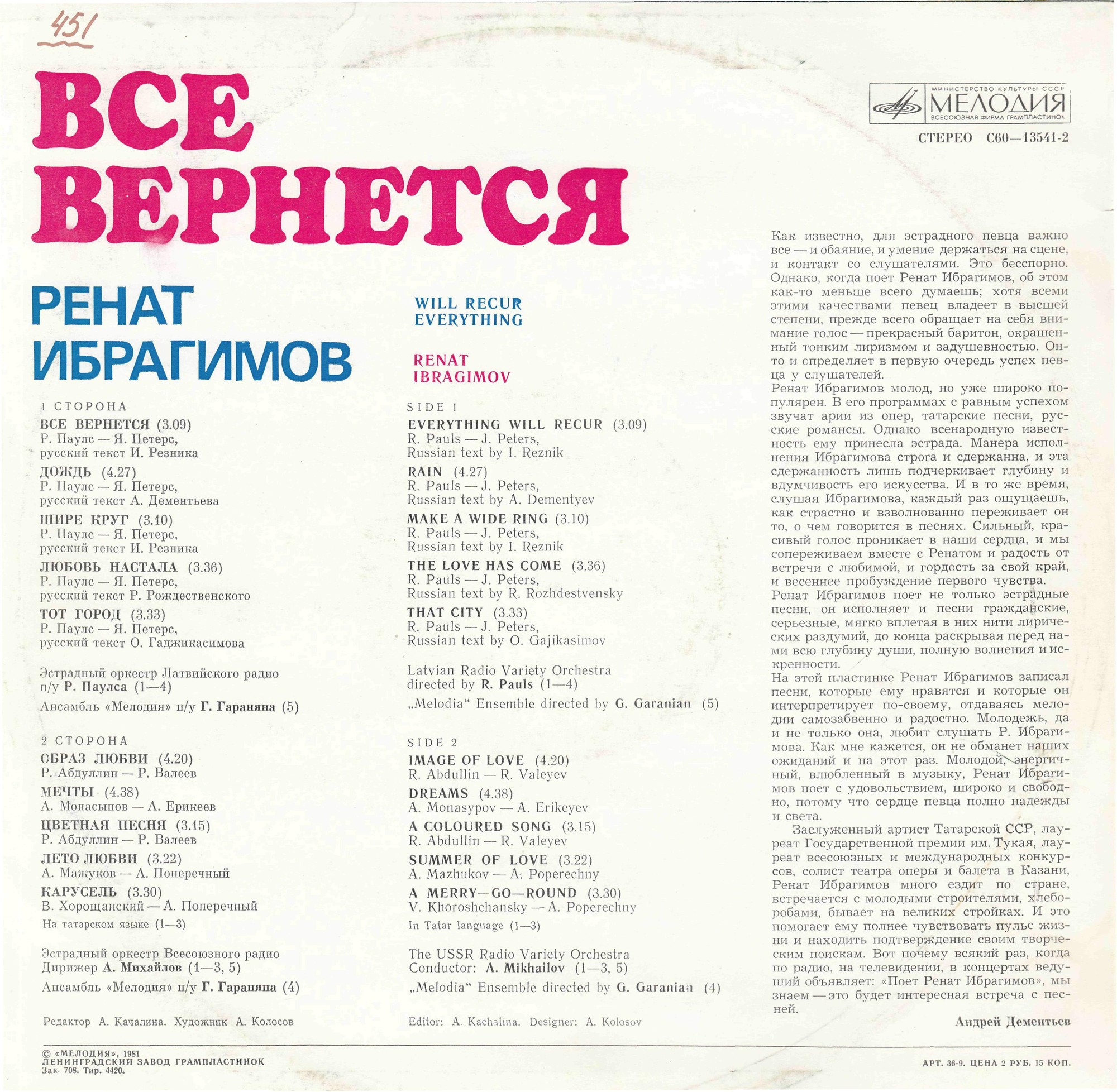 Ренат Ибрагимов. "Все вернется"