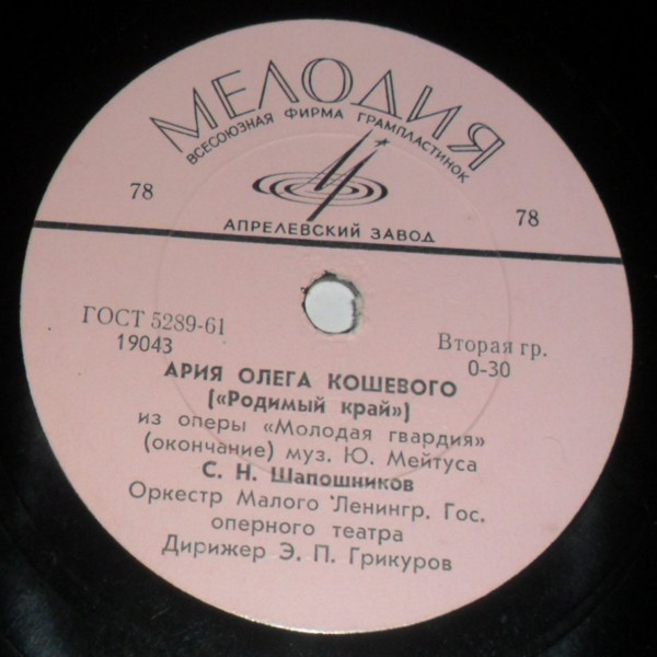 Ю. МЕЙТУС: Ария Олега Кошевого («Родимый край») из 4 д. оперы "Молодая гвардия"