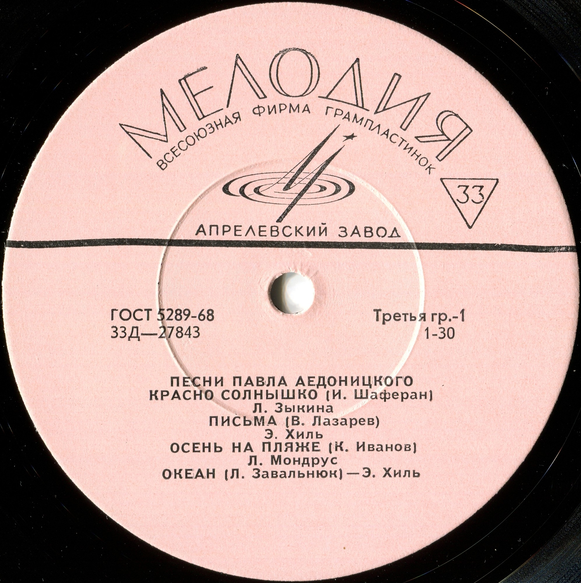 Песни Павла Аедоницкого