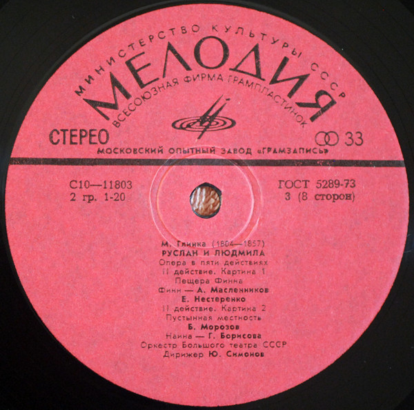 М. ГЛИНКА (1804—1857): «Руслан и Людмила», опера в пяти действиях