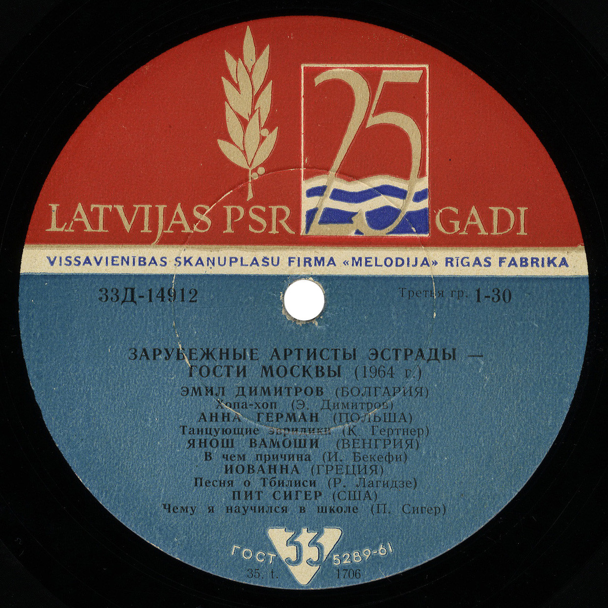 ЗАРУБЕЖНЫЕ АРТИСТЫ ЭСТРАДЫ — ГОСТИ МОСКВЫ (1963–1964 гг.)