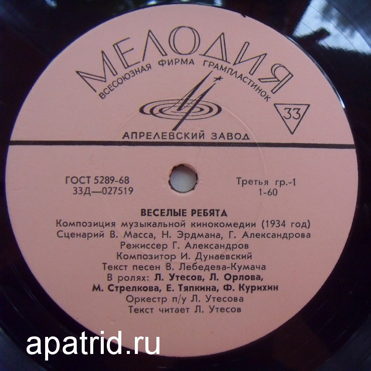 Композиция музыкальной кинокомедии «Весёлые ребята»