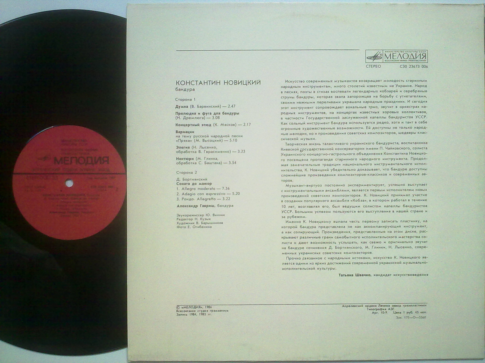 Константин Новицкий, бандура