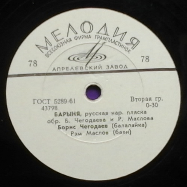 Б. ЧЕГОДАЕВ (балалайка), Р. Маслов (баян)