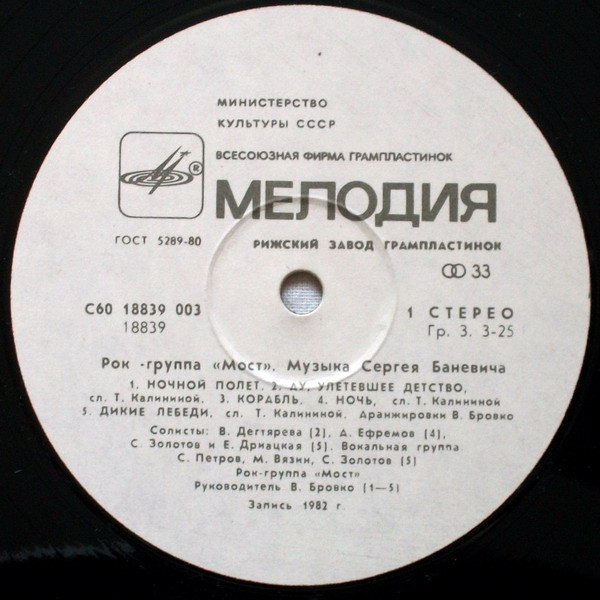 Рок-группа "Мост". Музыка Сергея Баневича