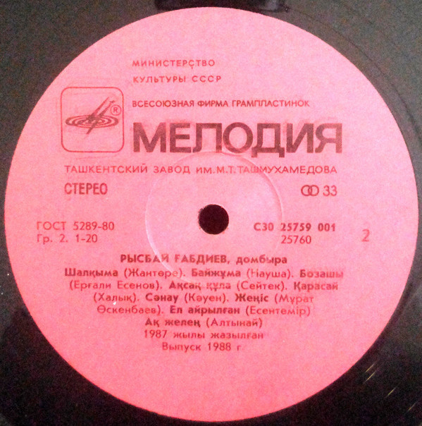 Рысбай ГАБДИЕВ (домбра). «Ликование»