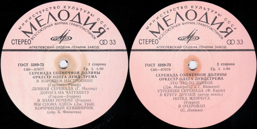 Оркестр Олега Лундстрема — Серенада солнечной долины