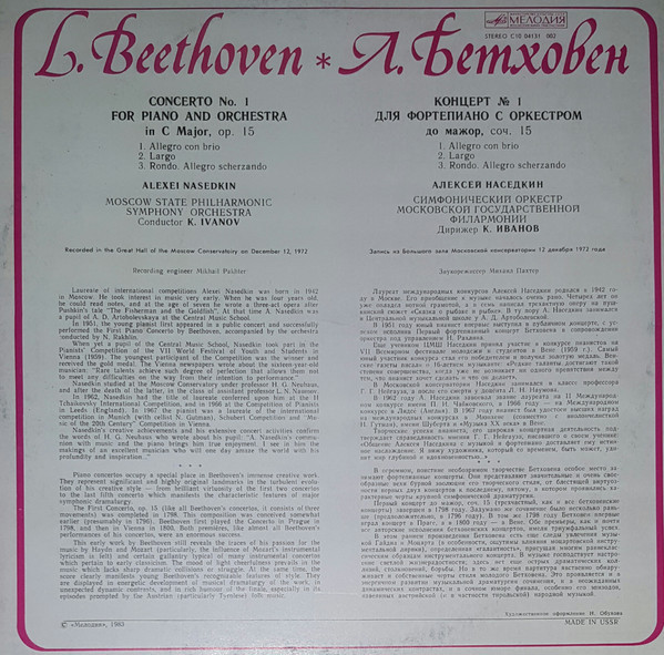 Л. Бетховен: Концерт № 1 для ф-но с оркестром (Алексей Наседкин)
