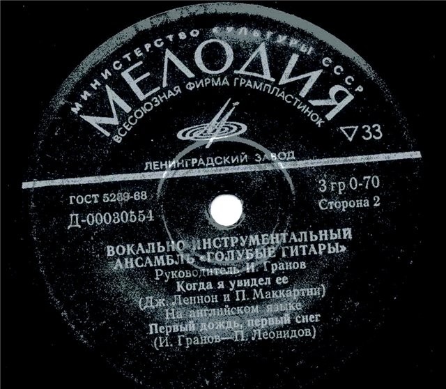 Вокально-инструментальный ансамбль  "Голубые гитары". Руководитель Игорь ГРАНОВ