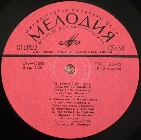 М. ГЛИНКА (1804—1857): «Руслан и Людмила», опера в пяти действиях