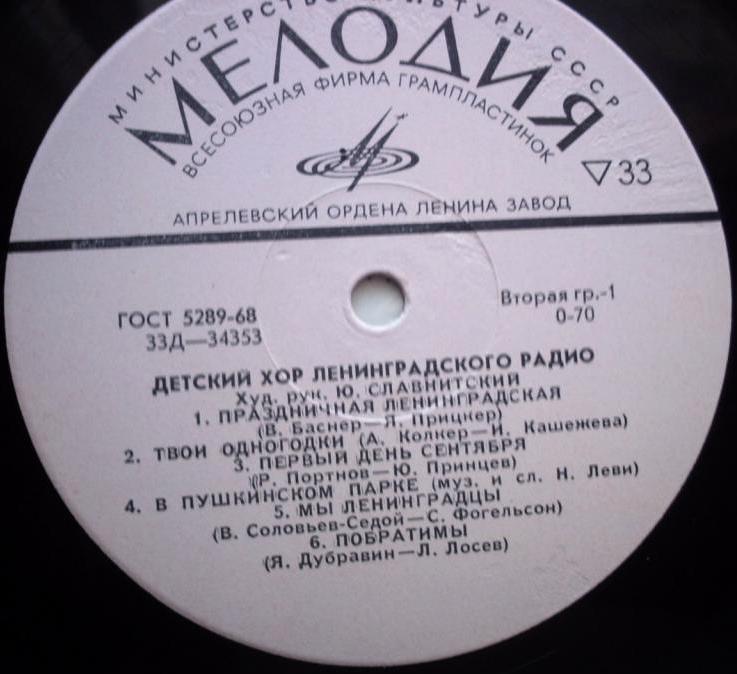 ДЕТСКИЙ ХОР ЛЕНИНГРАДСКОГО РАДИО