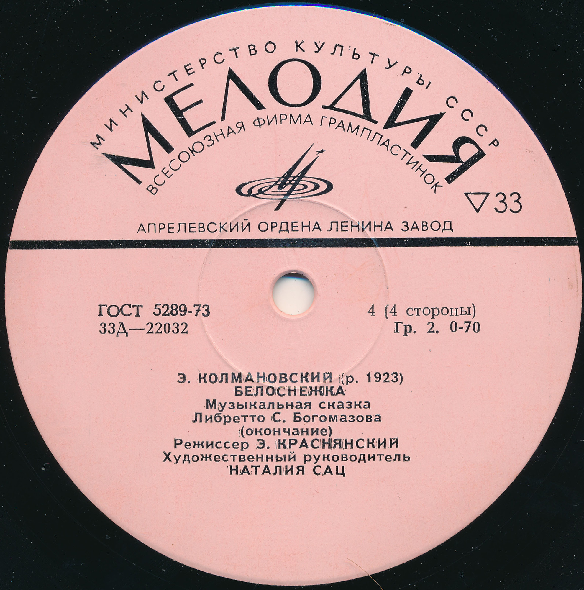 Э. Колмановский. Белоснежка (музыкальная сказка)