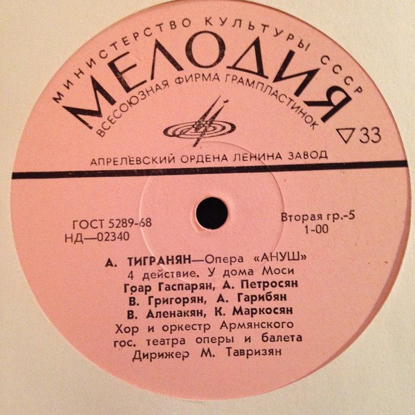 А. Тигранян. «Ануш», опера в 5 действиях (на армянском языке)