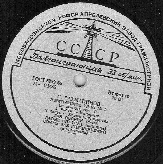 С. РАХМАНИНОВ: Элегическое трио