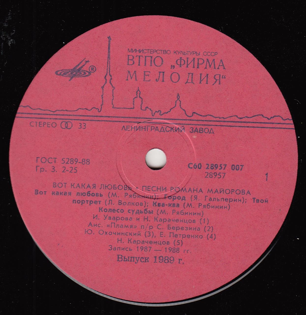 Р. МАЙОРОВ (1933–2003): «Вот какая любовь. Песни Романа Майорова»