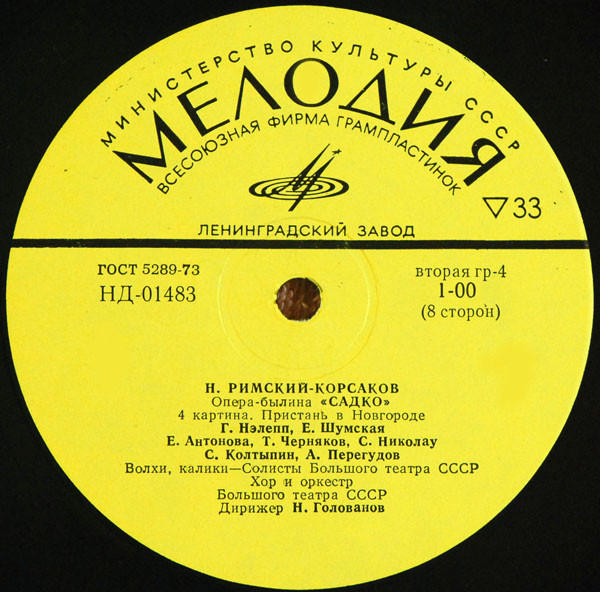 Н. Римский-Корсаков (1844-1908). Опера-былина "Садко"