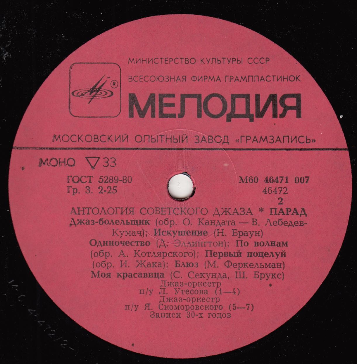 Антология советского джаза. "Парад"
