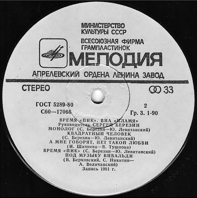 ВИА "Пламя"   -   Время "ПИК"