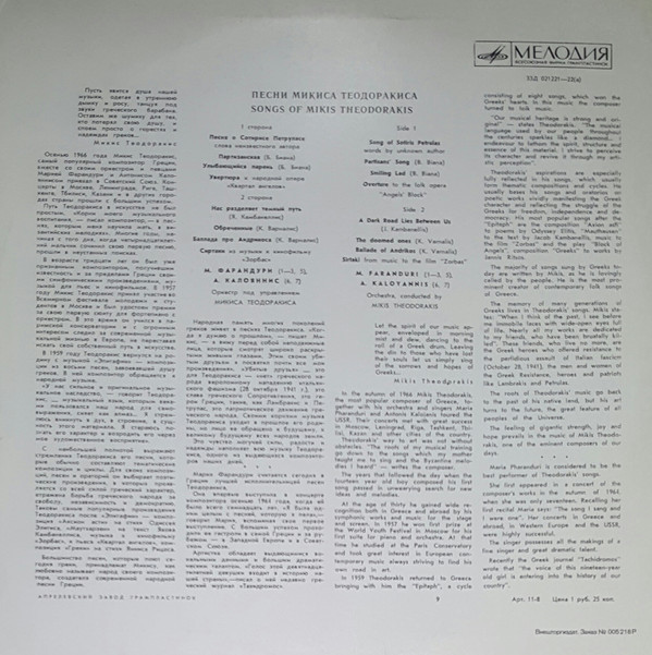 Песни Микиса Теодоракиса