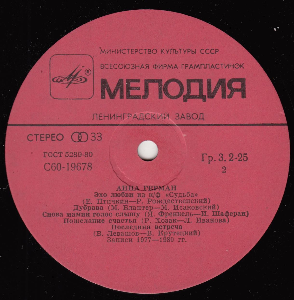 Анна ГЕРМАН. «Последняя встреча»