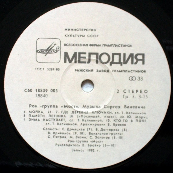 Рок-группа "Мост". Музыка Сергея Баневича