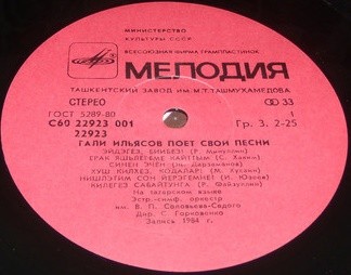 Г. ИЛЬЯСОВ (1936–2000): Поёт Гали Ильясов (на татарском языке)