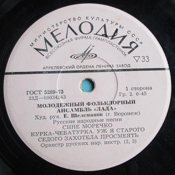 Молодежный фольклорный ансамбль "Лада", худ. рук. Е. Шалеманов (г.   Воронеж)
