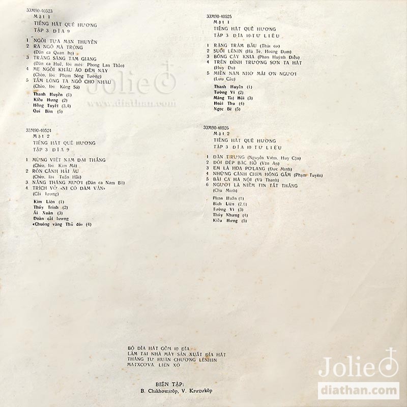 Tiếng Hát Quê Hương (10 пластинок)