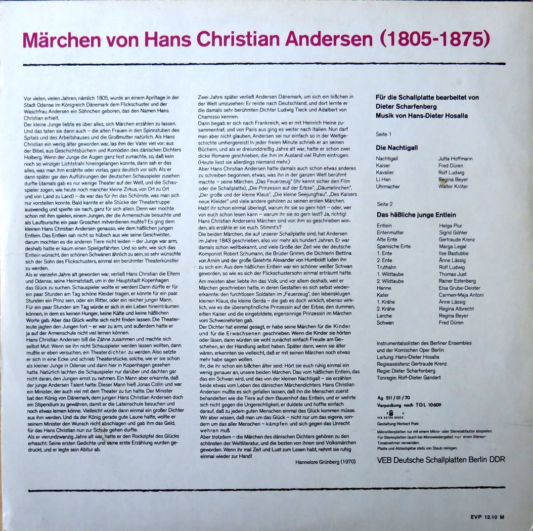 Die Nachtigall. Märchen von Hans Christian Andersen [по заказу немецкой фирмы LITERA, 8 65 147]