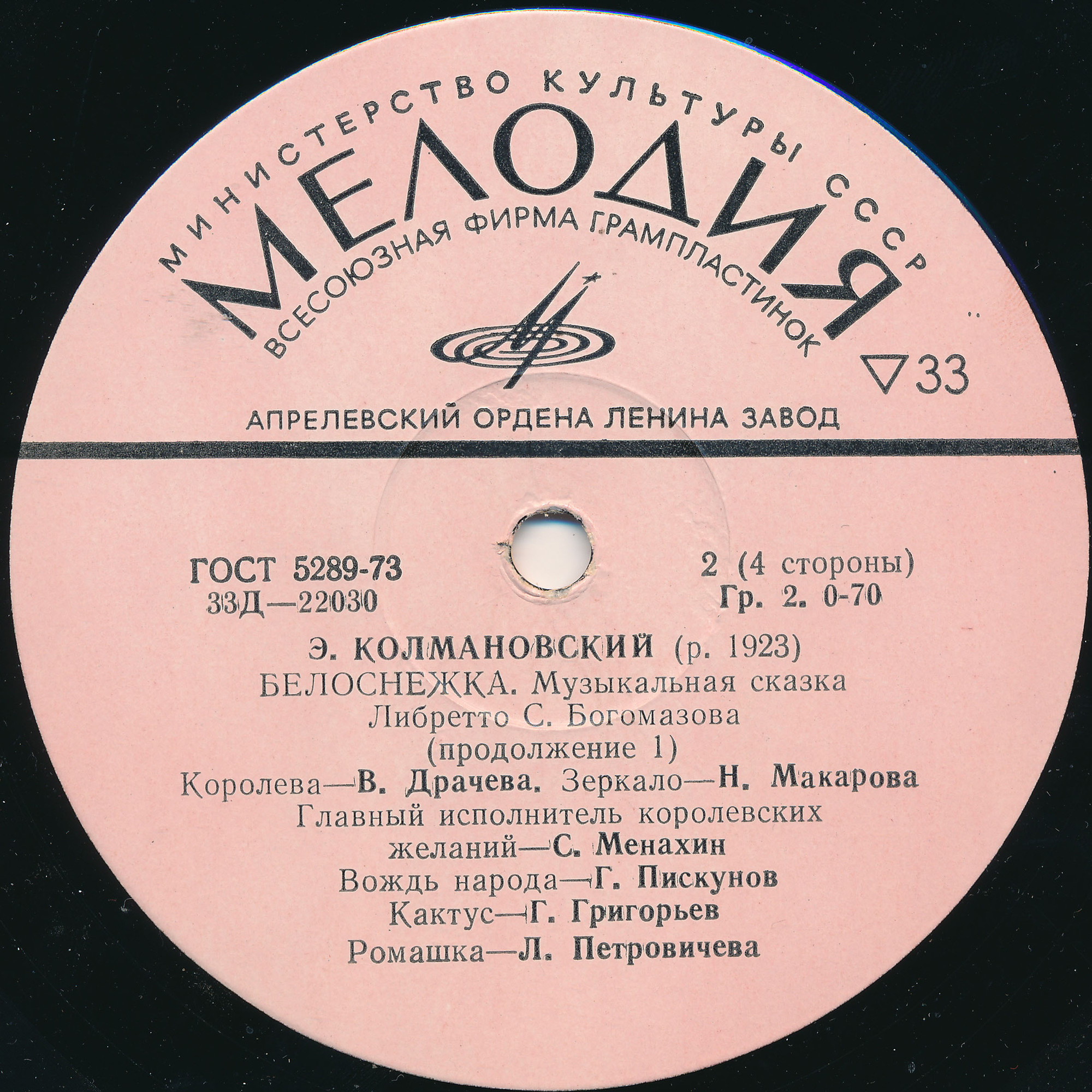 Э. Колмановский. Белоснежка (музыкальная сказка)
