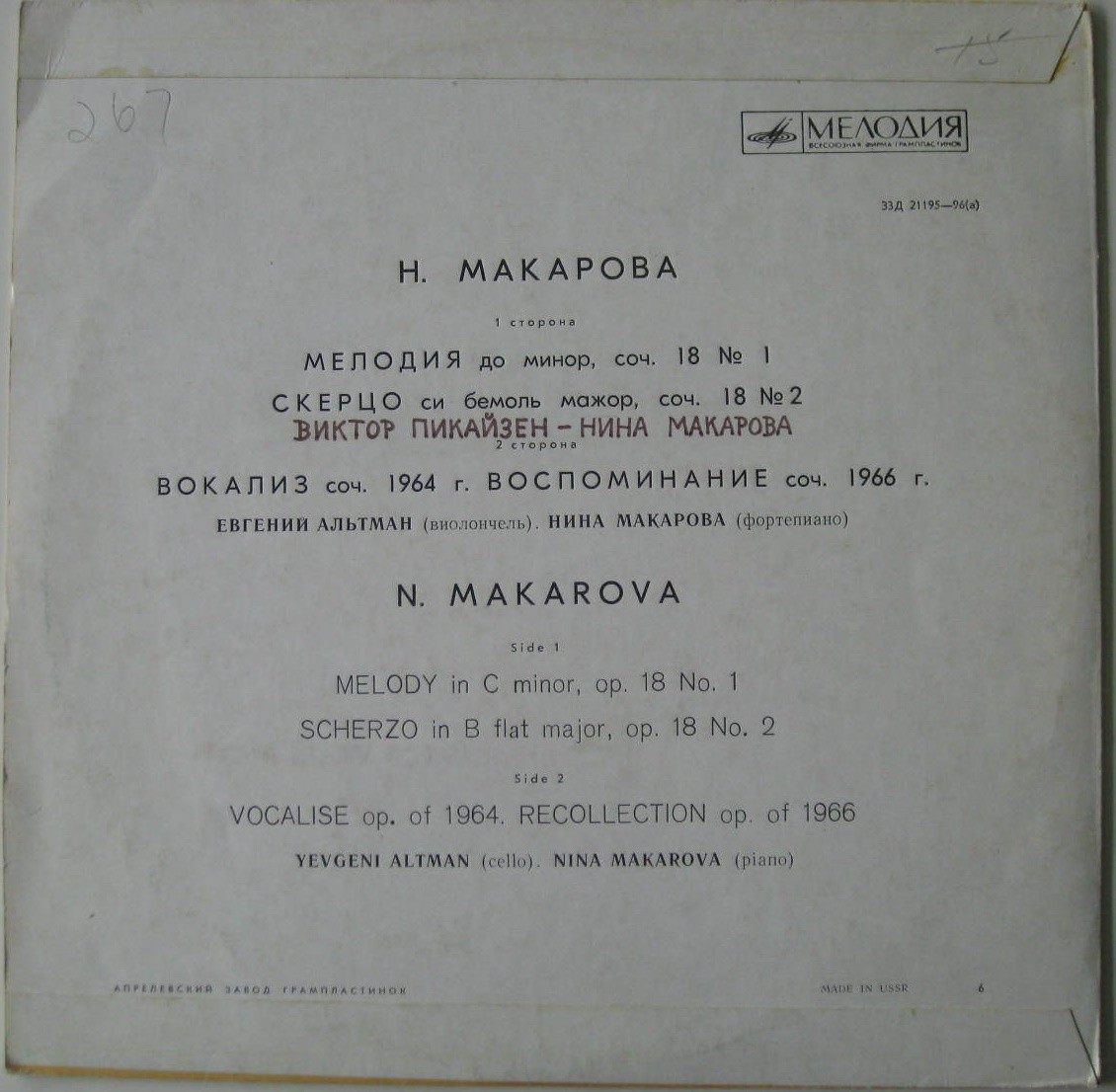 Н. МАКАРОВА (1906)