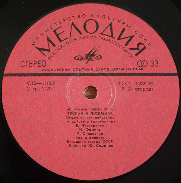 М. ГЛИНКА (1804—1857): «Руслан и Людмила», опера в пяти действиях