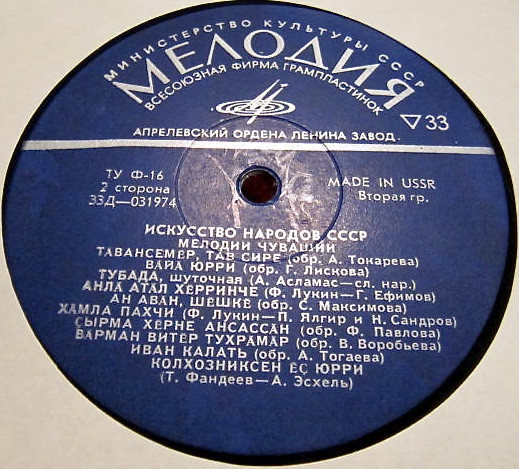 МЕЛОДИИ ЧУВАШИИ (Чăваш кӗввисем) [Искусство народов СССР]